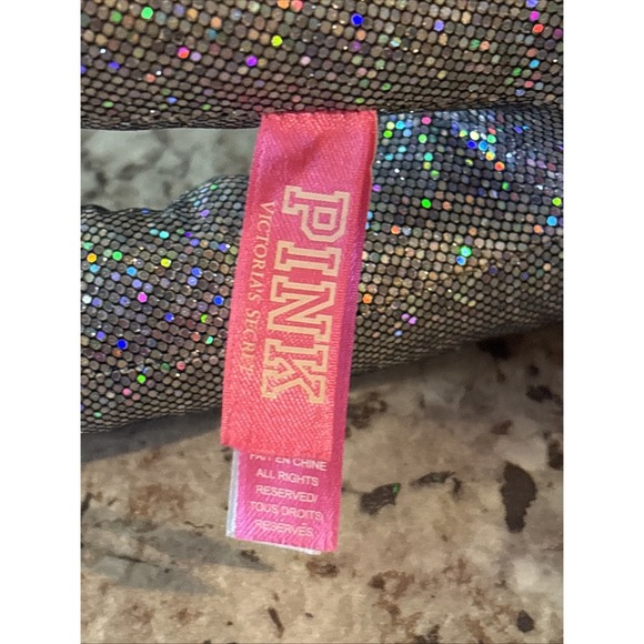 2017 Victoria's‎ Secret Pink Iridescent Glitter Bling Collectible Giant Mini Dog - Picture 7 of 16